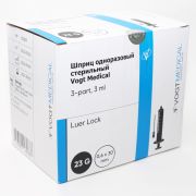 Шприц 3мл VM (3-х комп.) с иглой 23G (0,6*30мм) LUER LOCK Германия
