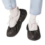 Бахилы медицинские Elegreen Экстра Плюс (15/2-Ч), 30мкм, с дв. резинкой, Черные, 3,6г/пара, №50/2500