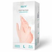 Перчатки винил «SAF&TY» L, 50/500, Прозрачные (МАРКА)