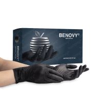 Перчатки нитриловые особопрочные BENOVY Nitrile MultiColor BS, размер M, 50 пар, ЧЕРНЫЕ,  (МАРКА)