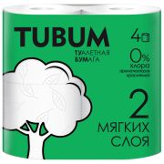 Туалетная бумага «TUBUM» 2 слойная 4 рулона /16/
