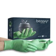 Перчатки нитрил текстур. на пальцах Benovy MultiColor M 50 пар, ЗЕЛЕНЫЕ (МАРКА)