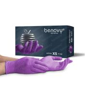 Перчатки нитриловые BENOVY Nitrile MultiColor, размер XS, 50 пар, СИРЕНЕВЫЕ,  (МАРКА)