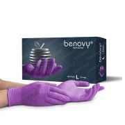 Перчатки нитриловые BENOVY Nitrile MultiColor, размер L, 50 пар, СИРЕНЕВЫЕ,  (МАРКА)