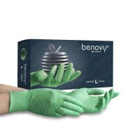 Перчатки нитрил текстур. на пальцах Benovy MultiColor L 50 пар, ЗЕЛЕНЫЕ (МАРКА)
