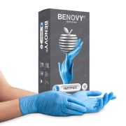 Перчатки нитриловые BENOVY Nitrile Chlorinated BS, размер L, 50 пар, ГОЛУБЫЕ, (МАРКА)
