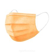 Маска мед. 3-х слойная на резинке SENSE 50 шт, Оранжевый (картон)