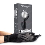 Перчатки нитриловые BENOVY Nitrile Chlorinated BS, размер L, 50 пар, ЧЕРНЫЕ, (МАРКА)