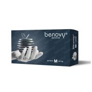Перчатки нитриловые BENOVY Nitrile MultiColor BS, размер M, 50 пар, БЕЛЫЕ,  (МАРКА)