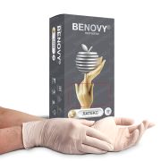 Перчатки латексные BENOVY Latex Chlorinated ST, размер L, 50 пар, цвет натуральный (МАРКА)